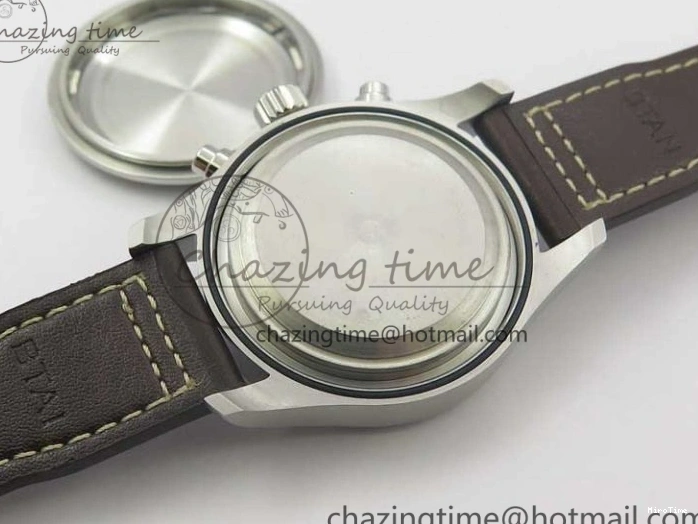 MIROTIME 0514 Pilot Chrono Spitfire IW387903 SS ZF 1:1 Best Edition Black Dial on Brown Leather Strap A OdorResistant 7127